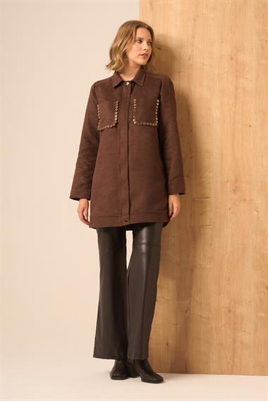 FTZ Women Kadın Süet Kap  Kahve 31268