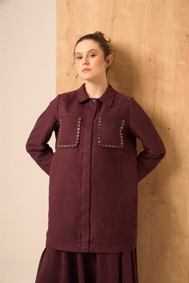 FTZ Women Kadın Süet Kap  Mürdüm 31268