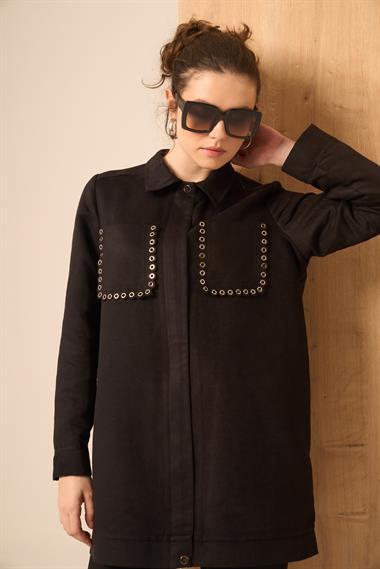 FTZ Women Kadın Süet Kap  Siyah 31268