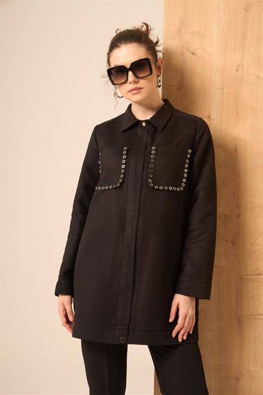 FTZ Women Kadın Süet Kap  Siyah 31268