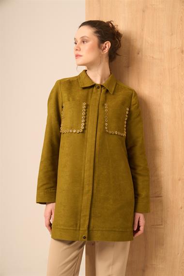 FTZ Women Kadın Süet Kap  Yağ Yeşili 31268