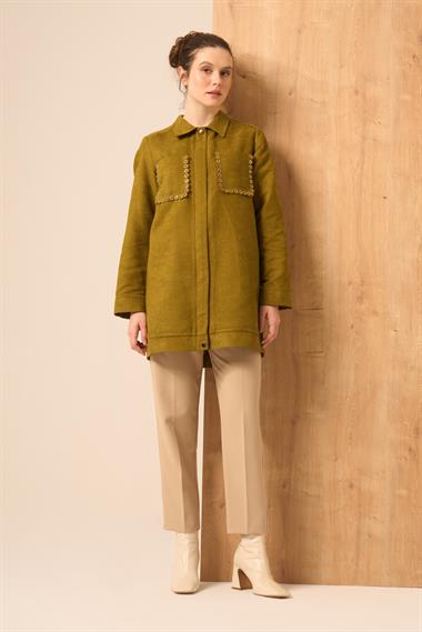 FTZ Women Kadın Süet Kap  Yağ Yeşili 31268