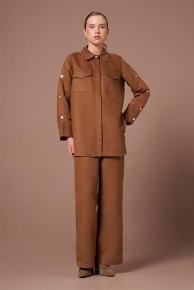 FTZ Women Kadın Süet Takım  Camel 31276