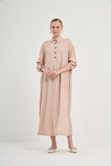 FTZ Women Kadın Tensel Elbise  Beige 31004