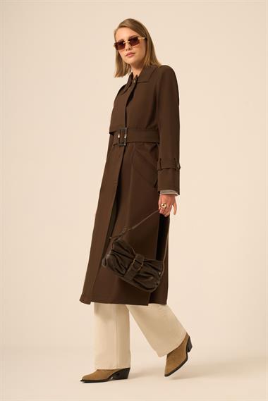 FTZ Women Kadın Trenç Kaban  Acı Kahve 31211