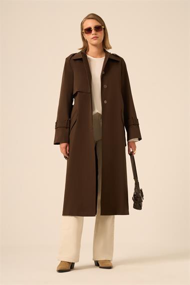 FTZ Women Kadın Trenç Kaban  Acı Kahve 31211
