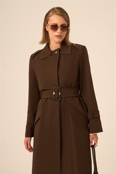 FTZ Women Kadın Trenç Kaban  Acı Kahve 31211