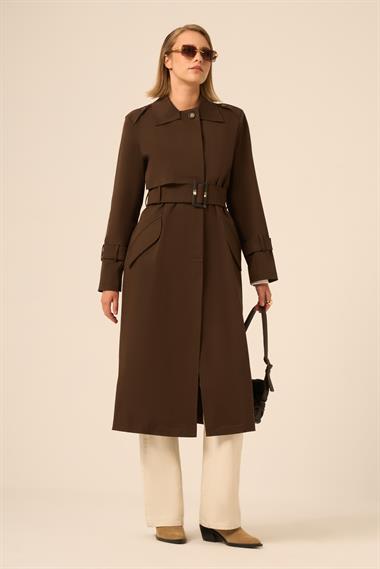 FTZ Women Kadın Trenç Kaban  Acı Kahve 31211