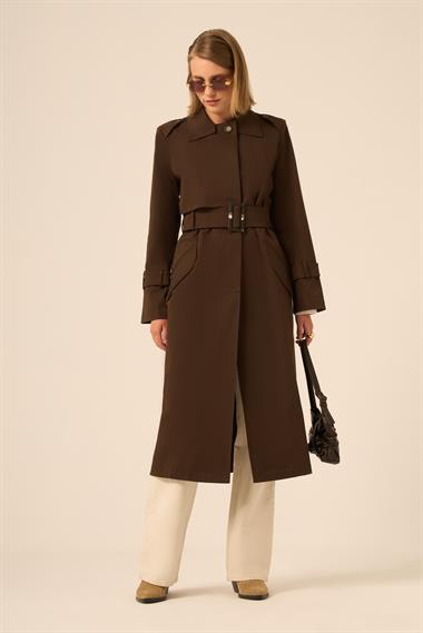 FTZ Women Kadın Trenç Kaban  Acı Kahve 31211
