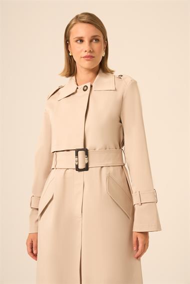 FTZ Women Kadın Trenç Kaban  Beige 31211