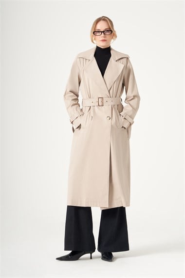 FTZ Women Kadın Trençkot  Taş 31593