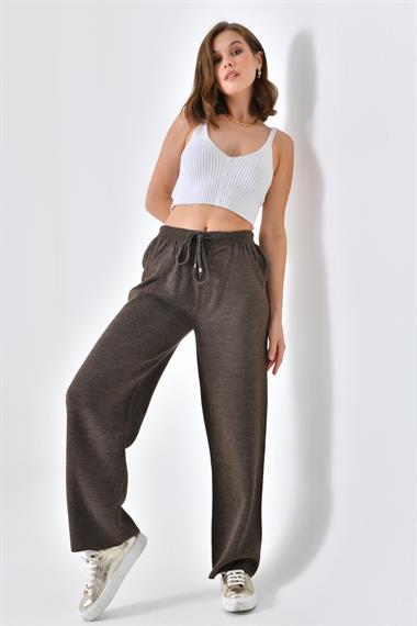 FTZ Women Kadın Triko Pantolon  Kahve 20078