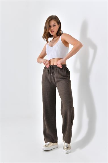 FTZ Women Kadın Triko Pantolon  Kahve 20078