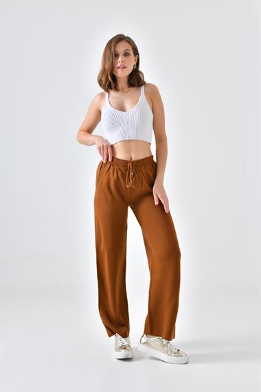 FTZ Women Kadın Triko Pantolon  Taba 20078