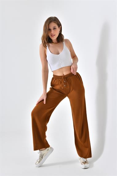 FTZ Women Kadın Triko Pantolon  Taba 20078