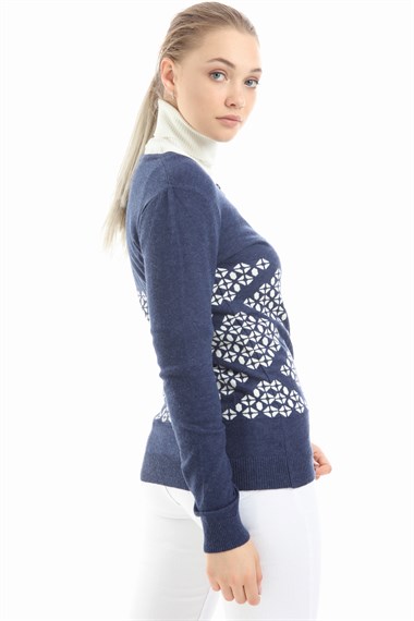 FTZ Women Kadın triko  İndigo 21-1041