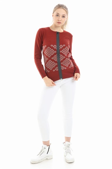 FTZ Women Kadın triko  Kiremit 21-1041