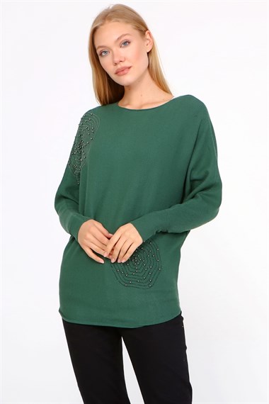 FTZ Women Kadın triko  Zümrüt 21-1226