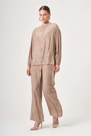FTZ Women Kadın Tül Detay Takım  Beige 31423