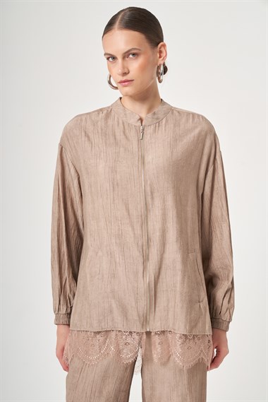 FTZ Women Kadın Tül Detay Takım  Beige 31423