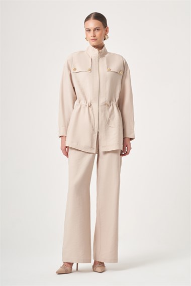 FTZ Women Kadın Tulipa Pantolonlu Takım  Beige 31432