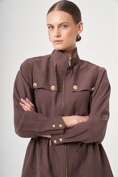 FTZ Women Kadın Tulipa Pantolonlu Takım  Kahve 31432