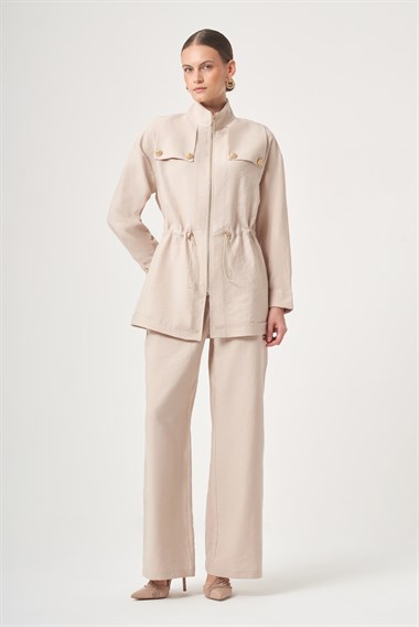 FTZ Women Kadın Tulipa Pantolonlu Takım  Beige 31432