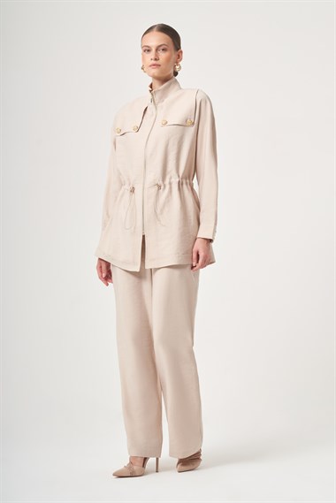 FTZ Women Kadın Tulipa Pantolonlu Takım  Beige 31432