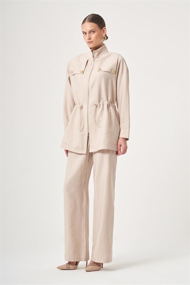 FTZ Women Kadın Tulipa Pantolonlu Takım  Beige 31432