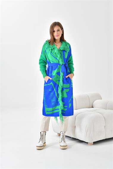 FTZ Women Kadın Uzun Saçaklı Giyçık  Saks Mavi 21-6053