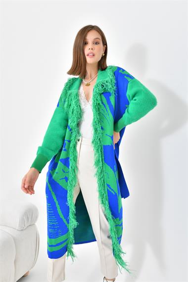 FTZ Women Kadın Uzun Saçaklı Giyçık  Saks Mavi 21-6053