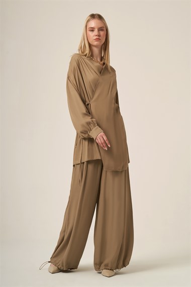 FTZ Women Kadın Valencia Krovaze Takım  Beige 31348