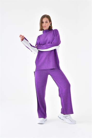 FTZ Women Kadın Yan Detaylı İkili Takım  Mor 20644