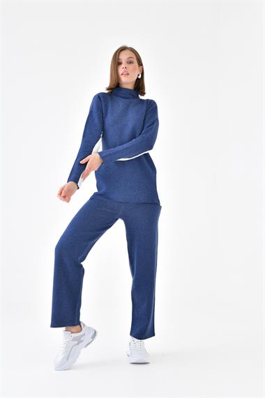 FTZ Women Kadın Yan Detaylı İkili Takım  İndigo 20644