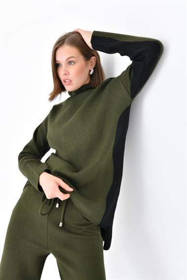 FTZ Women Kadın Yan Detaylı İkili Takım  Haki 20644