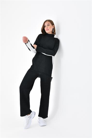 FTZ Women Kadın Yan Detaylı İkili Takım  Siyah 20644