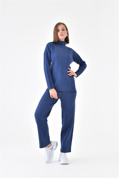 FTZ Women Kadın Yan Detaylı İkili Takım  İndigo 20644