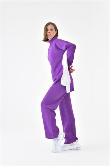 FTZ Women Kadın Yan Detaylı İkili Takım  Mor 20644