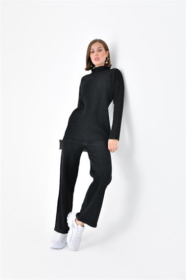FTZ Women Kadın Yan Detaylı İkili Takım  Siyah 20644