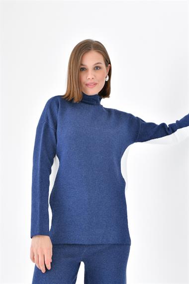 FTZ Women Kadın Yan Detaylı İkili Takım  İndigo 20644