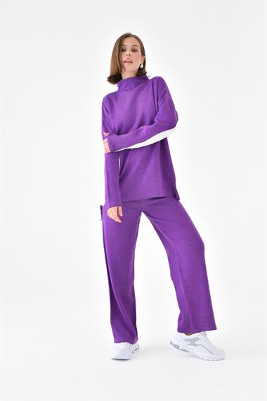 FTZ Women Kadın Yan Detaylı İkili Takım  Mor 20644
