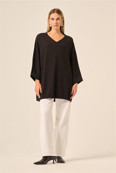 FTZ Women Kadın Yarasa Kesim Tunik  Siyah 20724