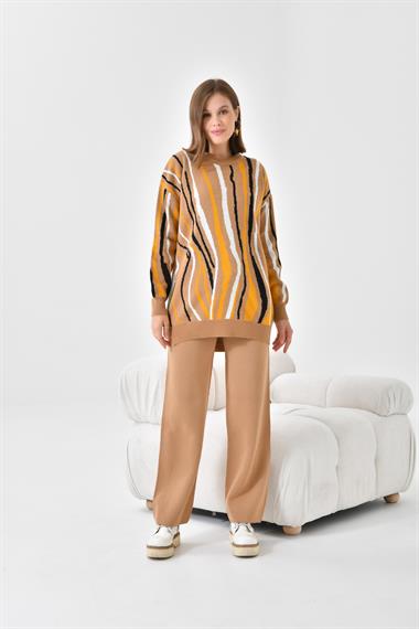 FTZ Women Kadın Zebra Desen İkili Takım  Bisküvi 20503