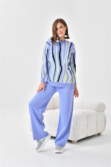 FTZ Women Kadın Zebra Desen İkili Takım  Lila 20503