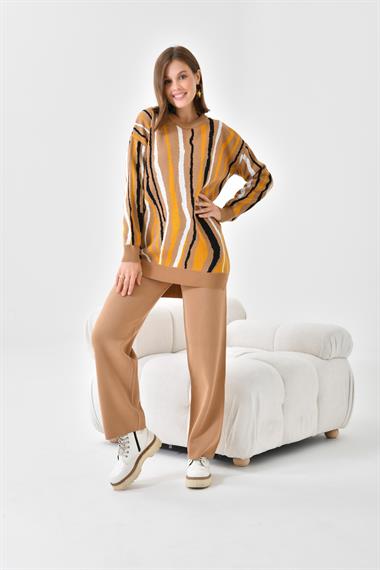 FTZ Women Kadın Zebra Desen İkili Takım  Bisküvi 20503