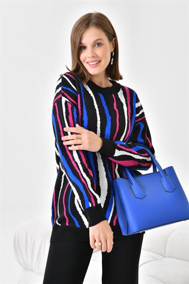 FTZ Women Kadın Zebra Desen İkili Takım  Siyah 20503