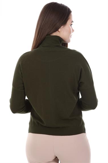 FTZ Women Kadın Zımba Taş Detay Triko  Haki 21-1305