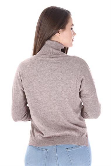 FTZ Women Kadın Zımba Taş Detay Triko  Beige 21-1305