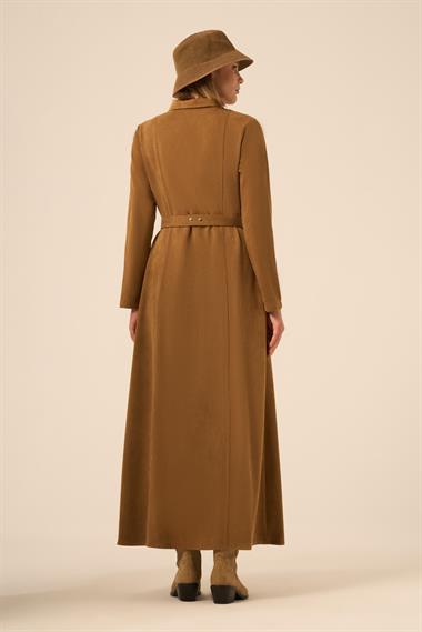 FTZ Women Kadın Örme Süet Elbise  Kahve 31235