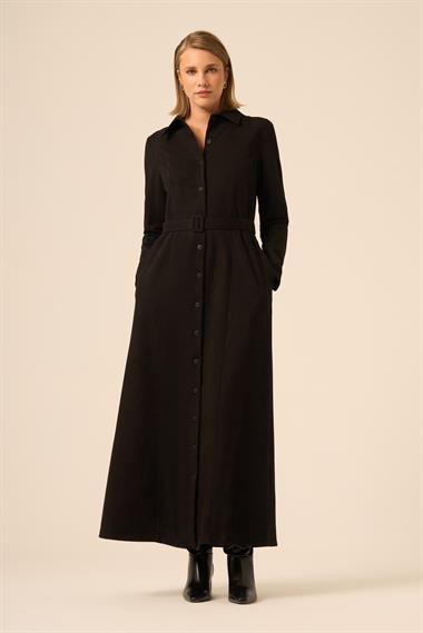 FTZ Women Kadın Örme Süet Elbise  Siyah 31235